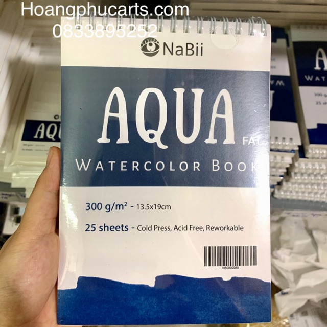 SỔ VẼ MÀU NƯỚC NABII AQUA FAT 300GSM 25 TỜ