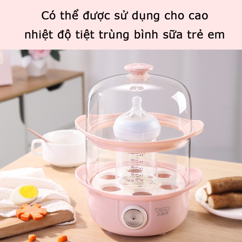 Nồi hấp mini hai tầng Lotor chính hãng - Nồi hấp trứng, rau củ quả - Nhỏ gọn tiện lợi - Bảo hành 12 tháng