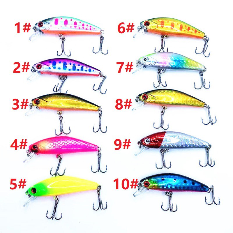 Shengyao 1 Một con mồi giả bằng nhựa với 6 cái móc Chuyên nghiệp, hiệu quả/Fishing Bait/Minnow Lure