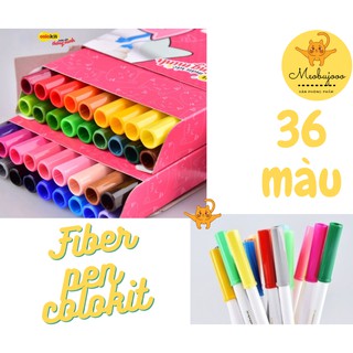 Bộ 36 bút lông màu Fiber Pen Colokit dùng để trang trí sổ, notebook, bullet journal