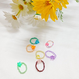 Nhẫn hạt cườm handmade trái tim/ sao