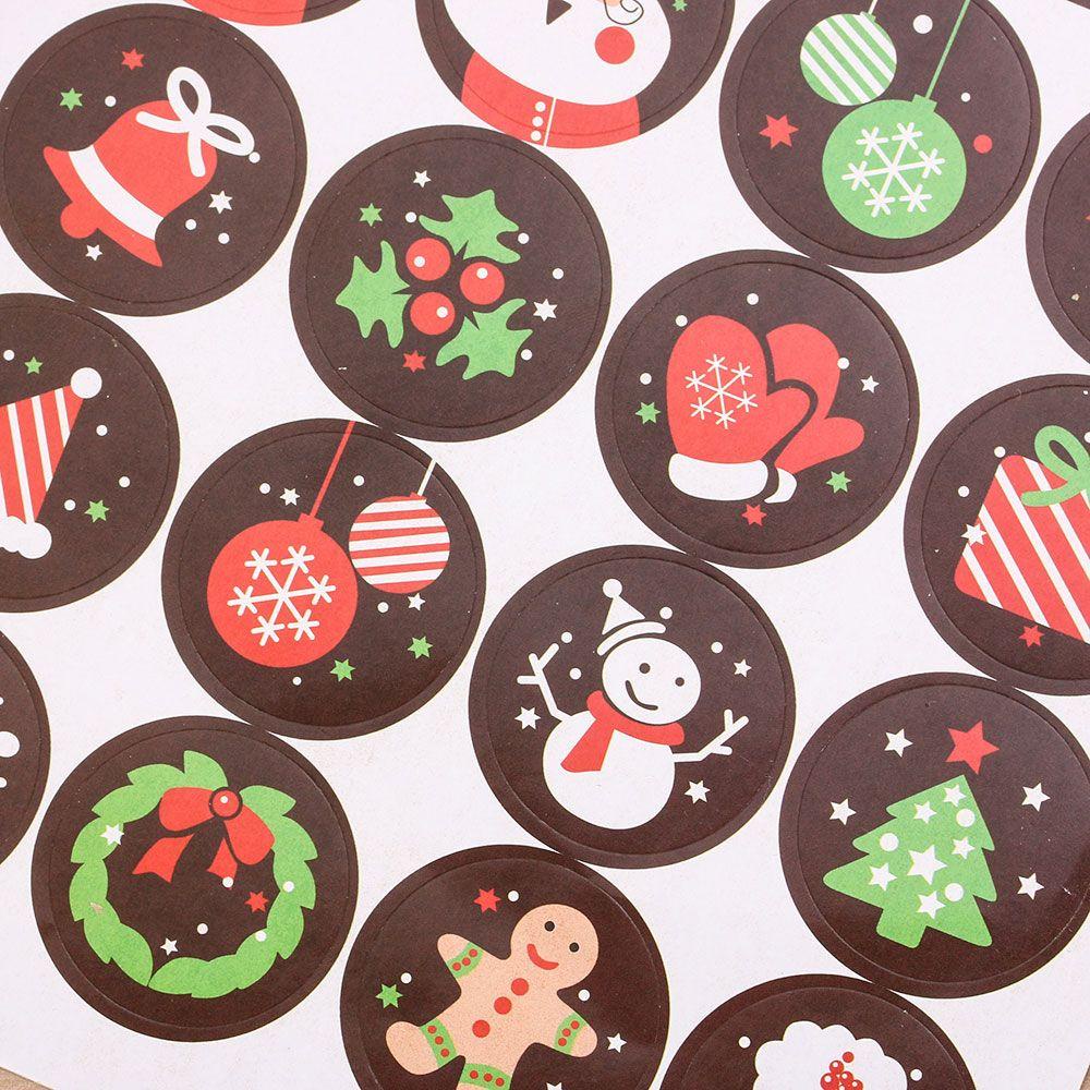 Set 80 / 160 Sticker Tự Dính Hình Người Tuyết Trang Trí Giáng Sinh