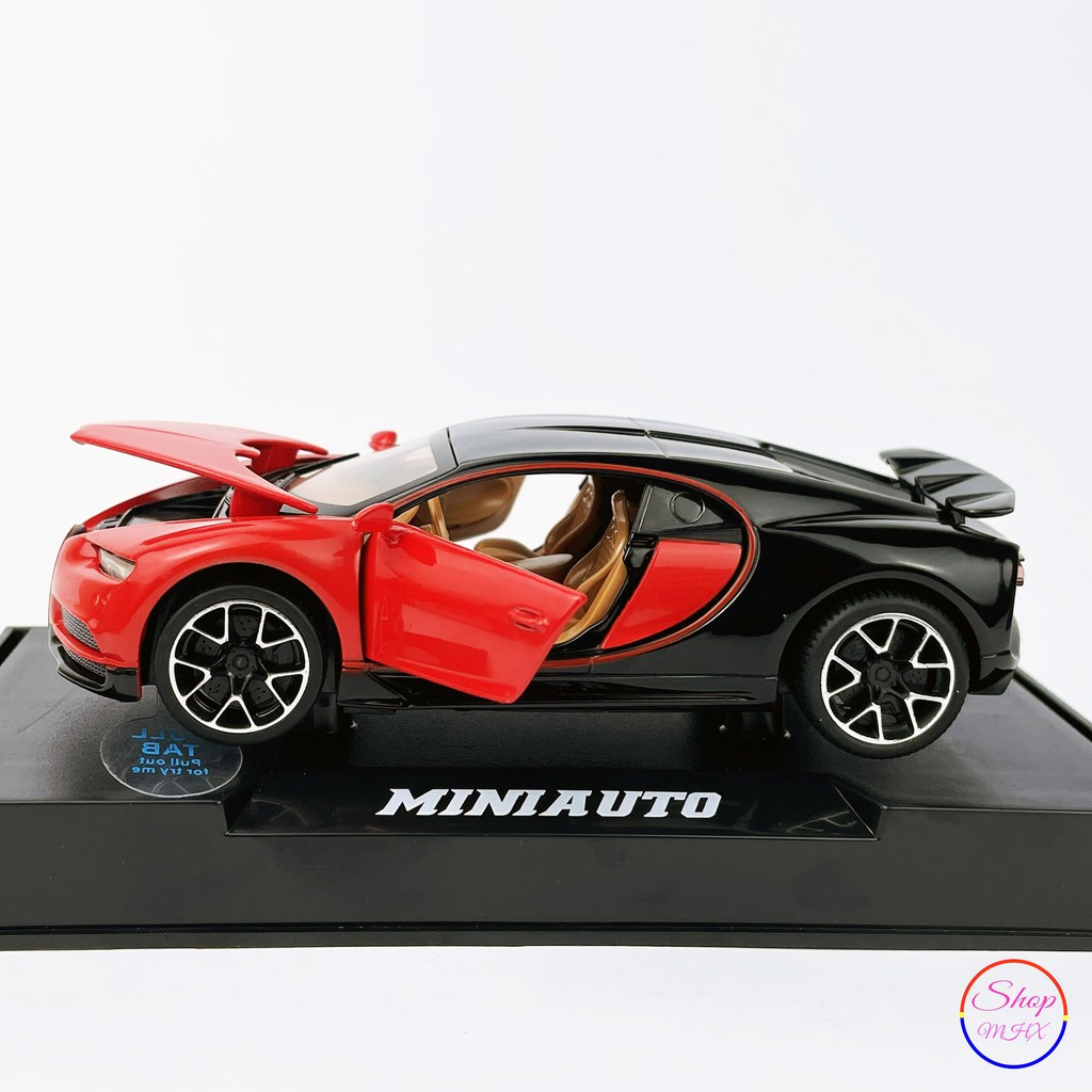 Ô tô đồ chơi Xe mô hình sắt Bugatti Chiron TẶNG KÈM BIỂN SỐ tỉ lệ 1:32 hãng Miniauto