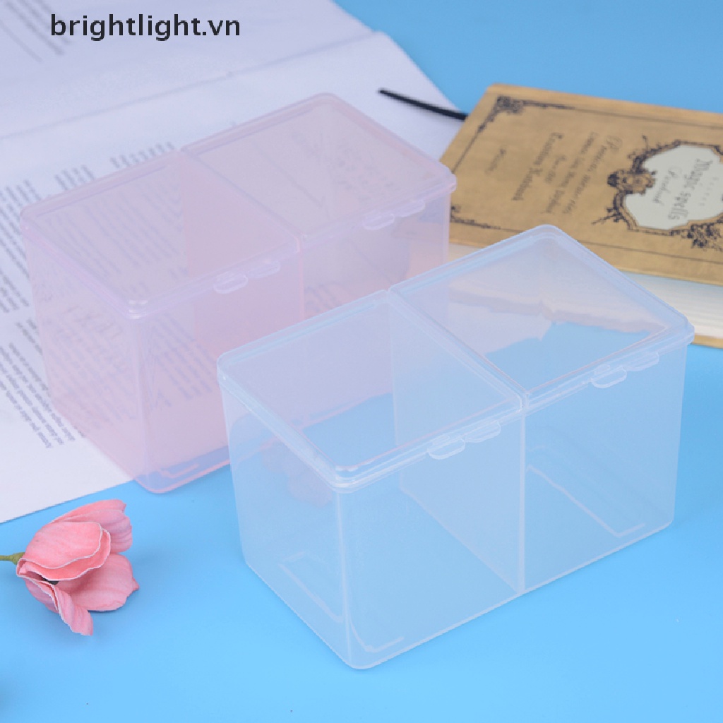 [Hàng mới về] Hộp nhựa trong suốt đựng bông tẩy trang tiện dụng