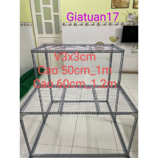 Kệ bậc thang v lỗ 2 bậc V3x3cm (dạng vỉ ô lưới sắt ) (cao 50cm_1m và 60_1.2m) để cây và hàng hoá