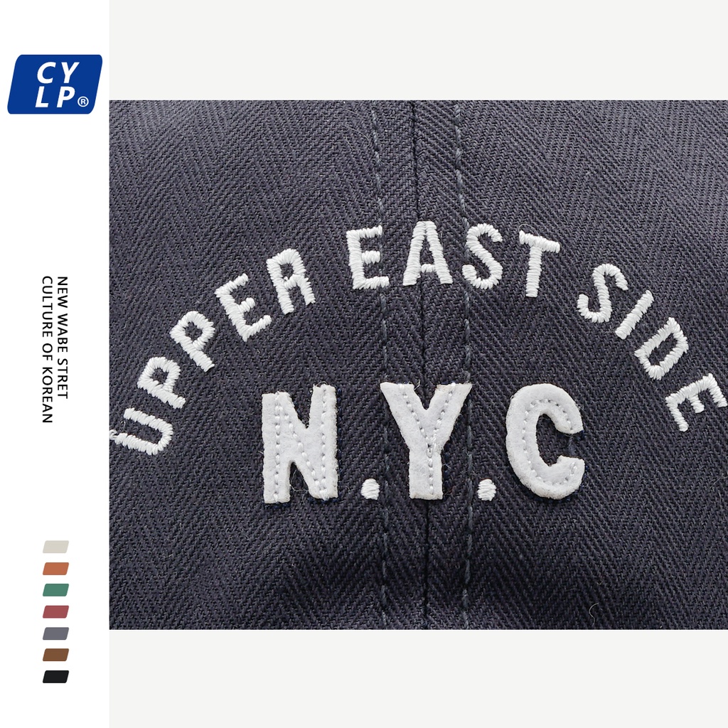 Mũ lưỡi trai họa tiết chữ thêu N.Y.C nhiều màu sắc cho nam nữ