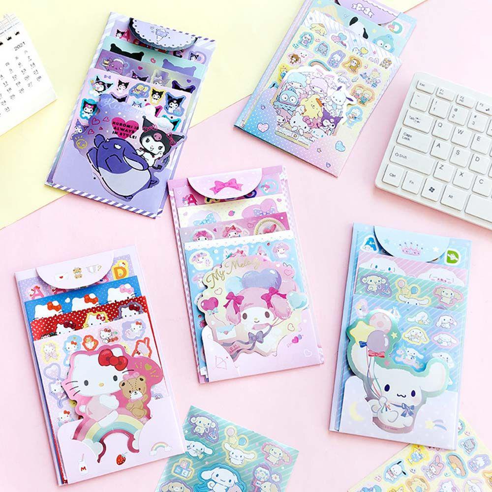Bộ Sticker Dán Trang Trí Sổ Tay Chống Nước Tự Dính Họa Tiết Hoạt Hình Dành Cho Học Sinh