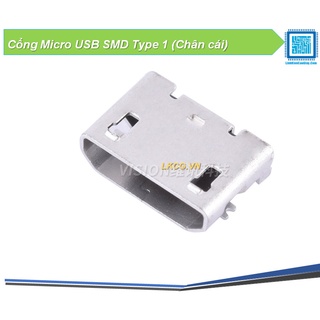 Cổng Micro USB SMD Type 1 (Chân cái)