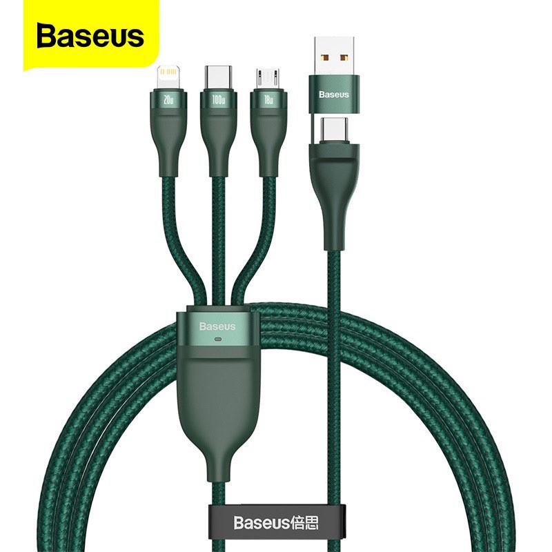 Cáp sạc nhanh 3 đầu Baseus Flash Series 3 in1 Plus