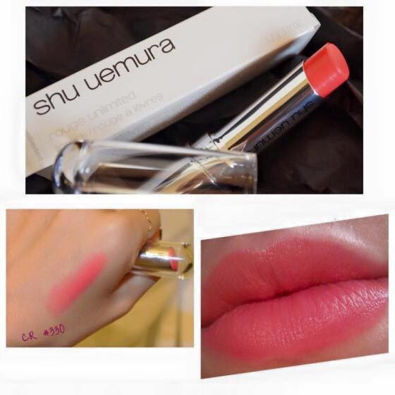 Son Lì MÀU CR 330 - CAM HỒNG CORAL- Shu Uemura Rouge Unlimited Lipstick