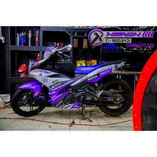 Decal tem exciter 150 mẫu k pax tím xám
