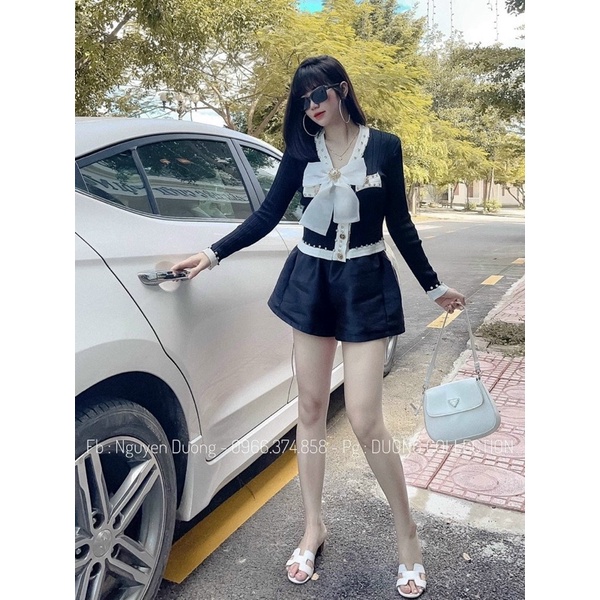 Áo Len điệu [HOT🔥] đính đá cổ nơ hàng Quảng Châu cao cấp | BigBuy360 - bigbuy360.vn