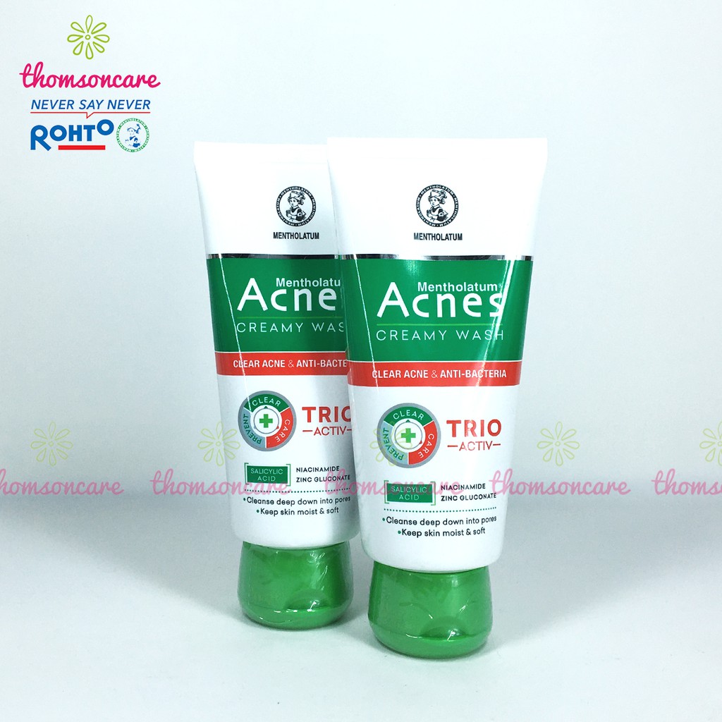 Sữa rửa mặt ngừa mụn Acnes Trio, giảm mụn trứng cá đầu đen, mụn cám, tắc lỗ chân lông, mụn ẩn, thâm cho nam, nữ