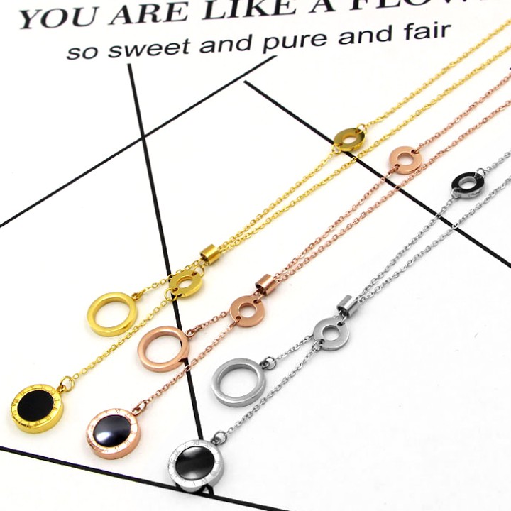 Dây chuyền nữ ttian chuỗi tròn rớt số la mã siêu đẹp, bền màu, chuẩn thời trang