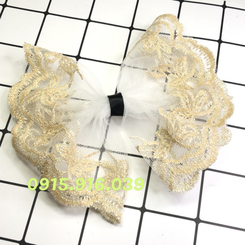 Kẹp Tóc Nơ Ren Lưới Kẹp Nơ Lớn