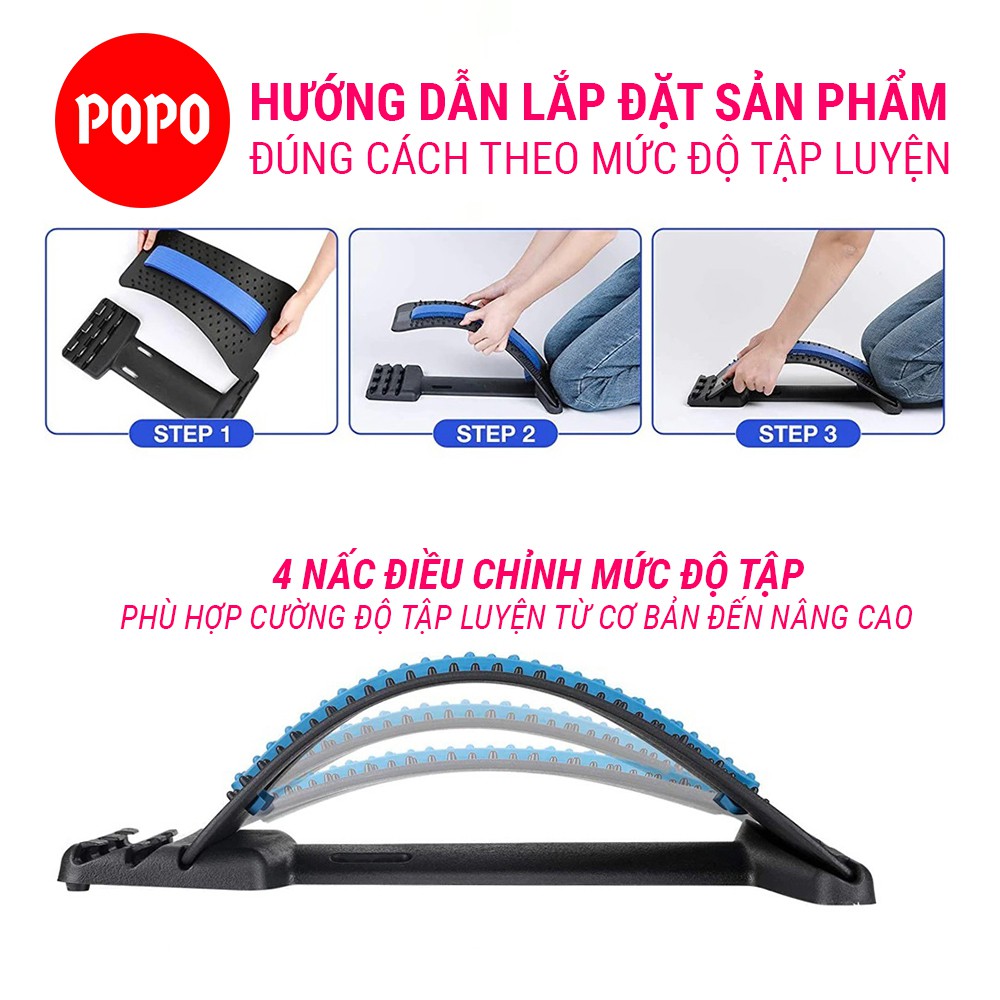 Dụng cụ tập YOGA đai uốn cong lưng chỉnh cột sống, massage lưng, thư giãn giảm đau YGW39 tính từ 4 nấc điều chỉnh POPO
