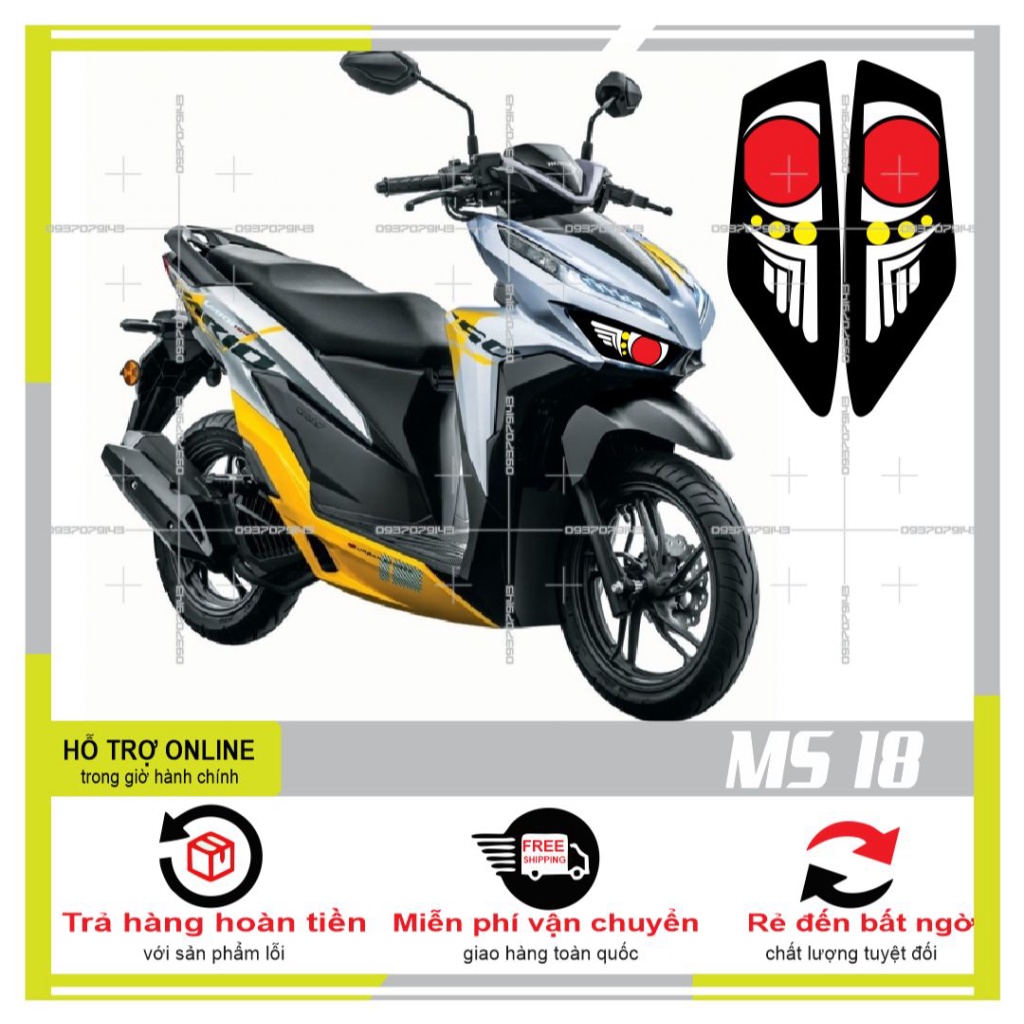 DECAL DÁN ĐÈN SƯƠNG MÙ XE VARIO 2020(DECAL TRONG SUỐT) MS 18 - DUNG DECAL