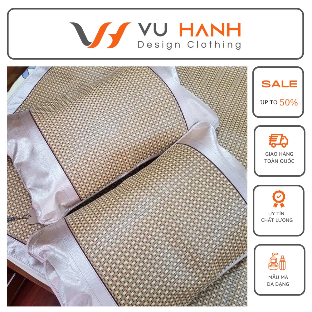 Chiếu mây lụa điều hòa tặng kèm 2 vỏ gối | Shop Vũ Hạnh