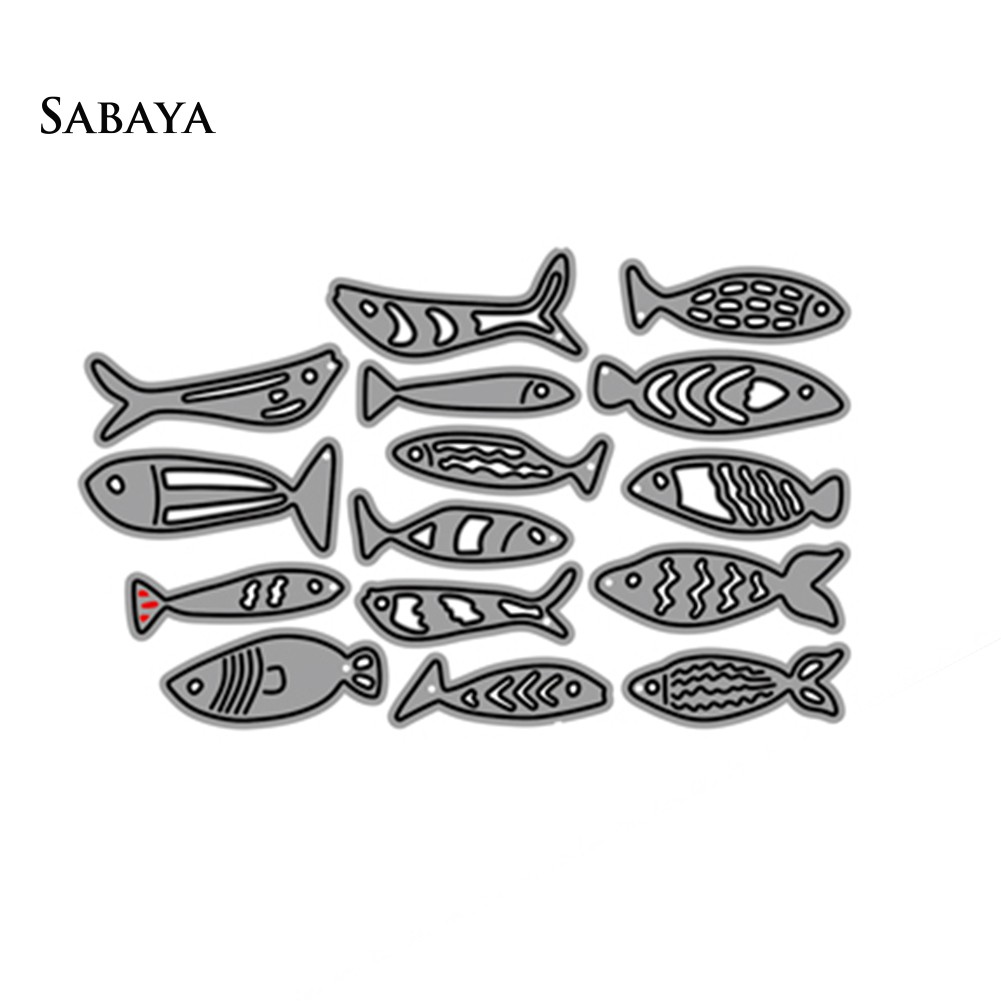 Khuôn cắt giấy bằng kim loại thiết kế cá trang trí sổ lưu niệm