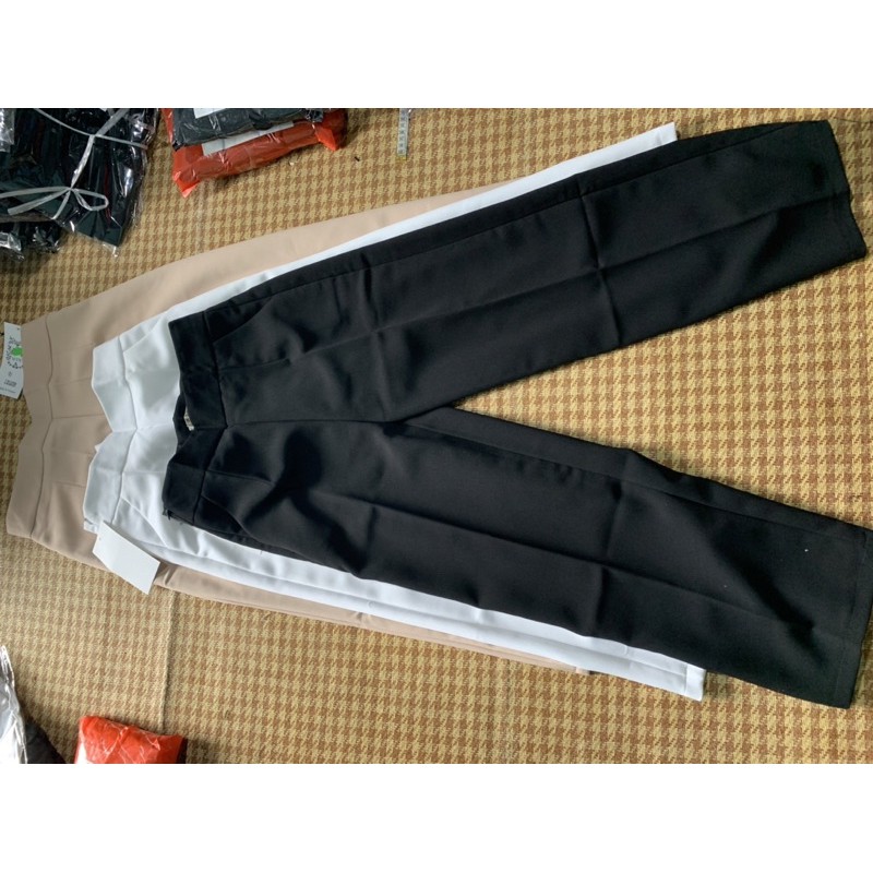 Quần suông ống rộng lưng cao nữ-khoá sườn | BigBuy360 - bigbuy360.vn