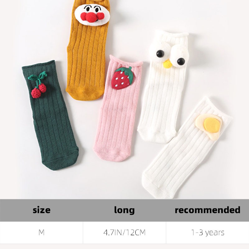 Vớ Cotton Dài Mềm Mại Họa Tiết Hoạt Hình Xinh Xắn Cho Bé