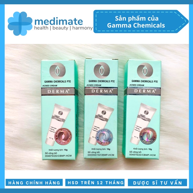 Kem giảm mụn Derma Acnes Cream giảm mụn, mờ thâm (tuýp 10g)