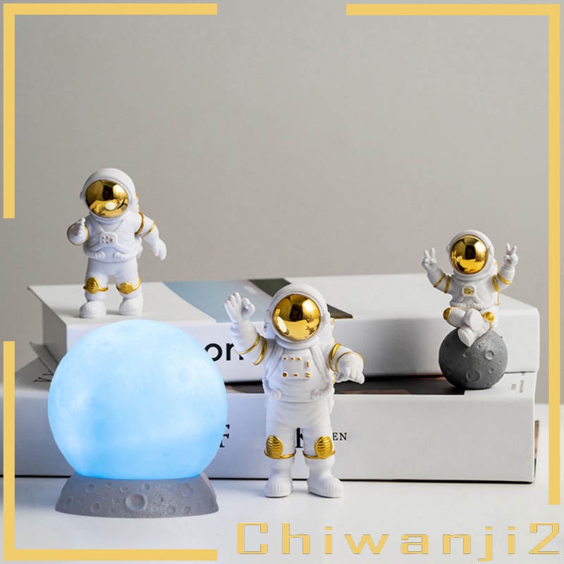 Set 4 vật trang trí hình phi hành gia trang trí phòng khách/phòng ngủ