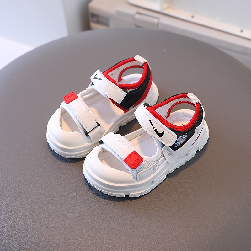 Sandal bé trai - dép quai hậu cho bé có chống vấp NIKE quai ngang khóa dán tùy chỉnh dáng thể thao Babybees 1987