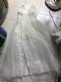 Đầm dây ren xòe tùng lưới 