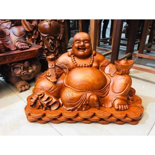 Tượng gỗ di lạc ngồi tài lộc gỗ hương