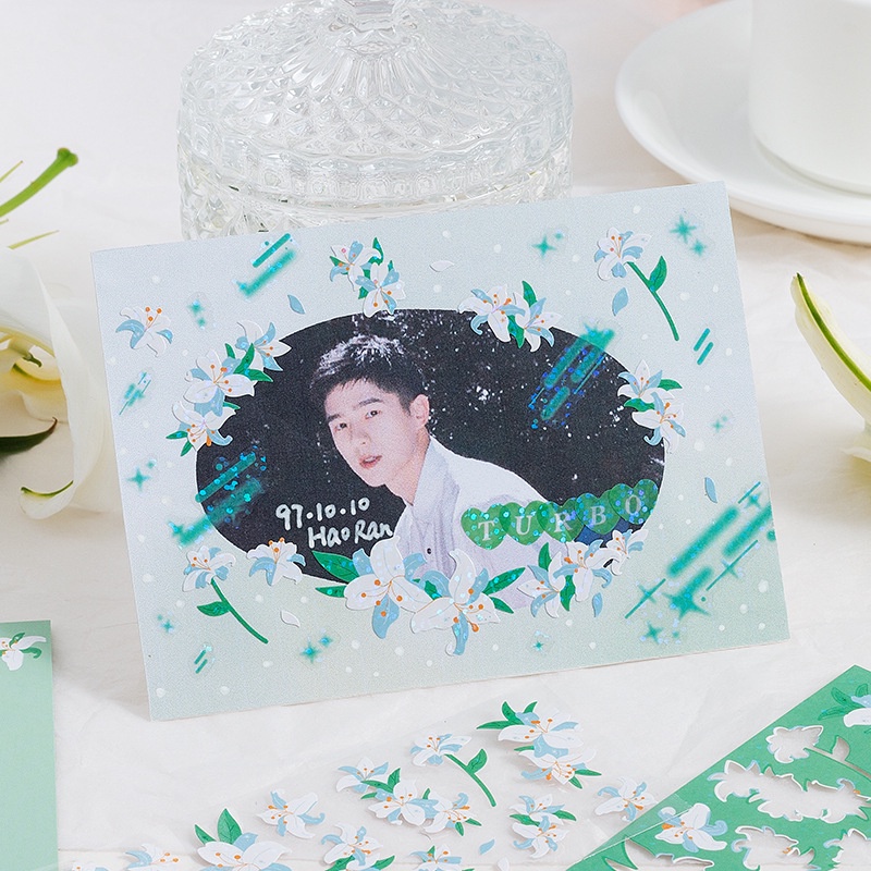 Sticker trang trí Toploader Hoa LiLy lấp lánh - Be Tiny Stationery