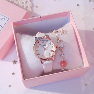 Đồng Hồ Analog Máy Quartz Nữ Mặt Trái Tim Dây Da