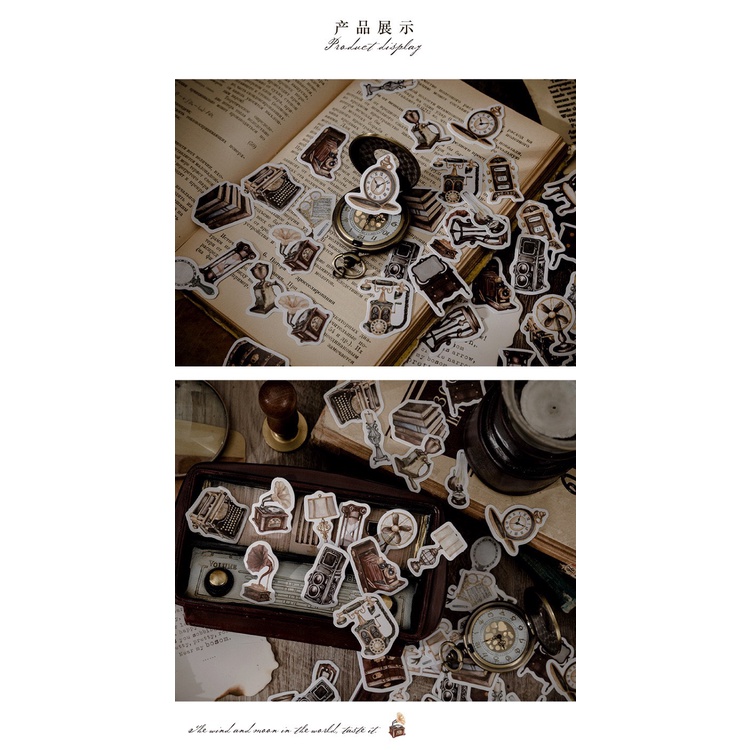 Bộ sticker/ Hình dán Kiểu Dáng Hoạ Tiết Cổ Điển - vintage (45 Hình)