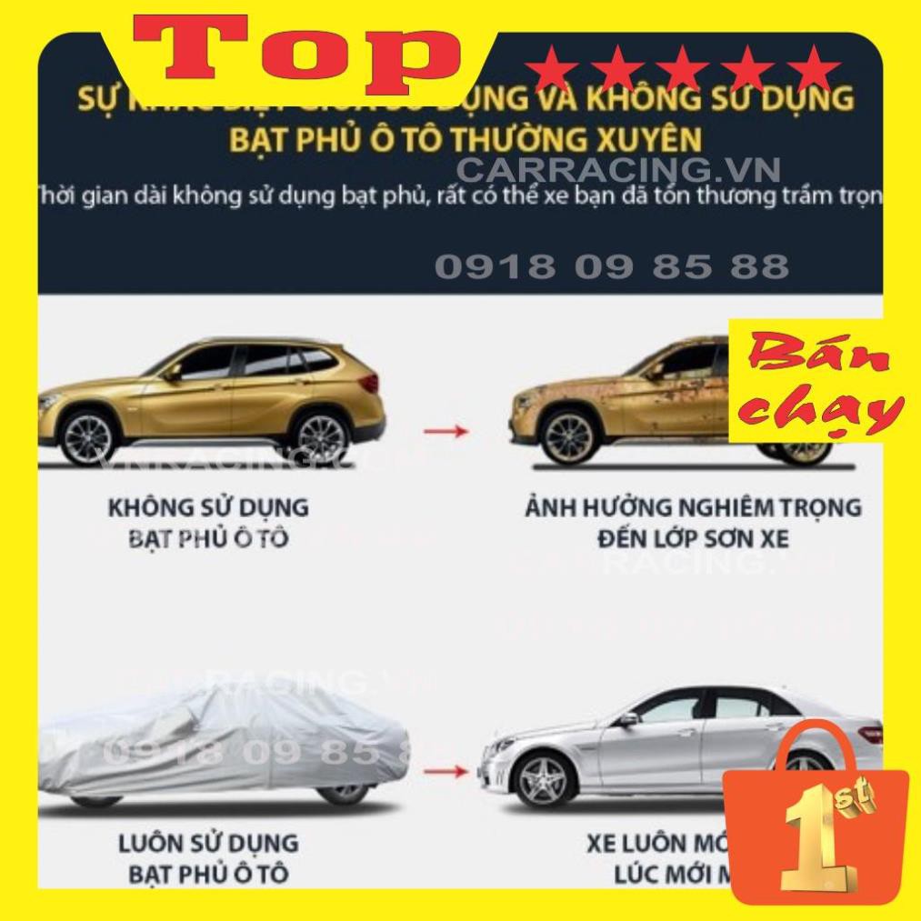 Bạt phủ toàn xe  3 lớp chống xước LA03, chống nắng, chống cháy ô tô CARRACING Bạt phủ xe ô tô che xe 4 5 7 chỗ bán tải | BigBuy360 - bigbuy360.vn