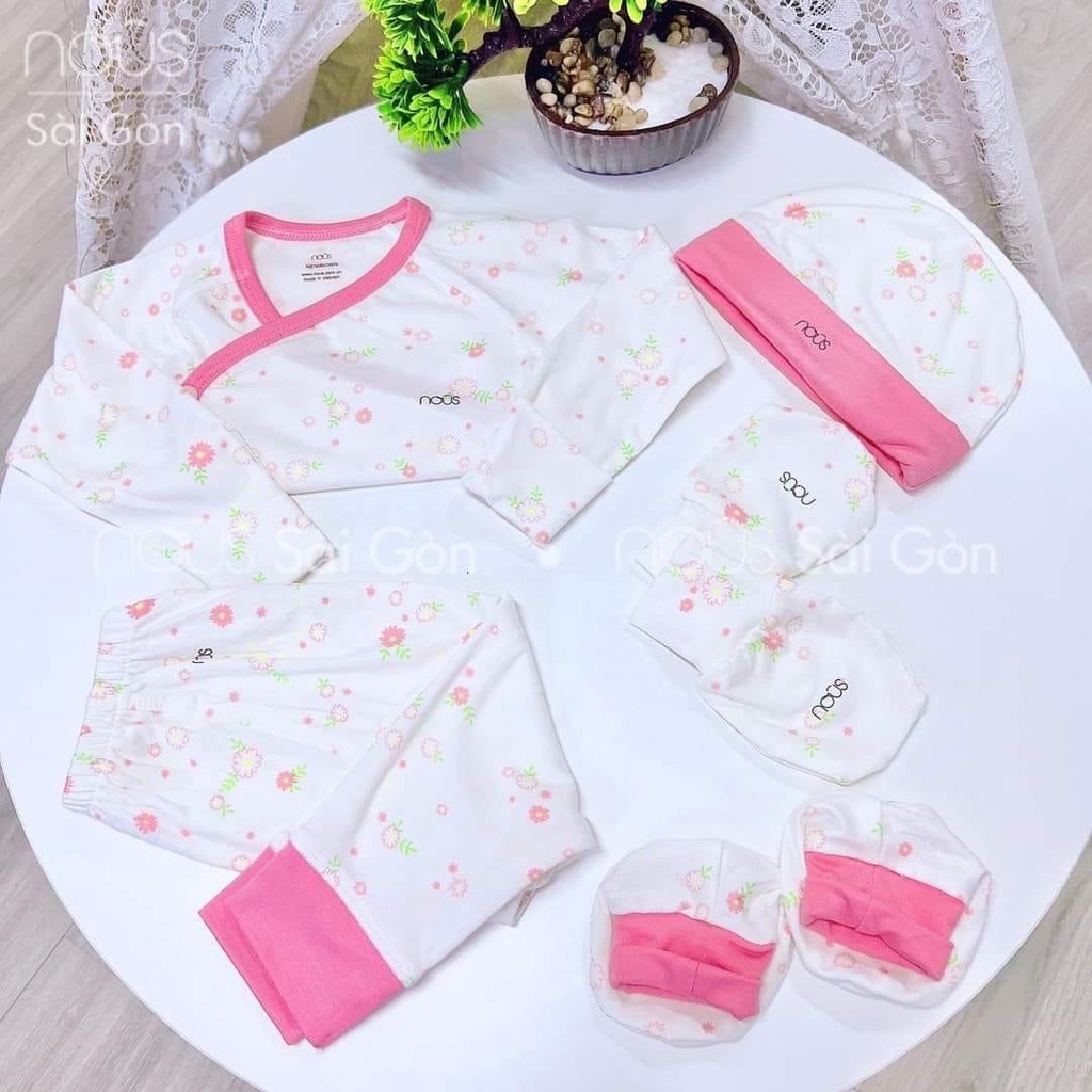 Bộ Quần Áo Sơ Sinh HRNEE Cài Thẳng Newborn