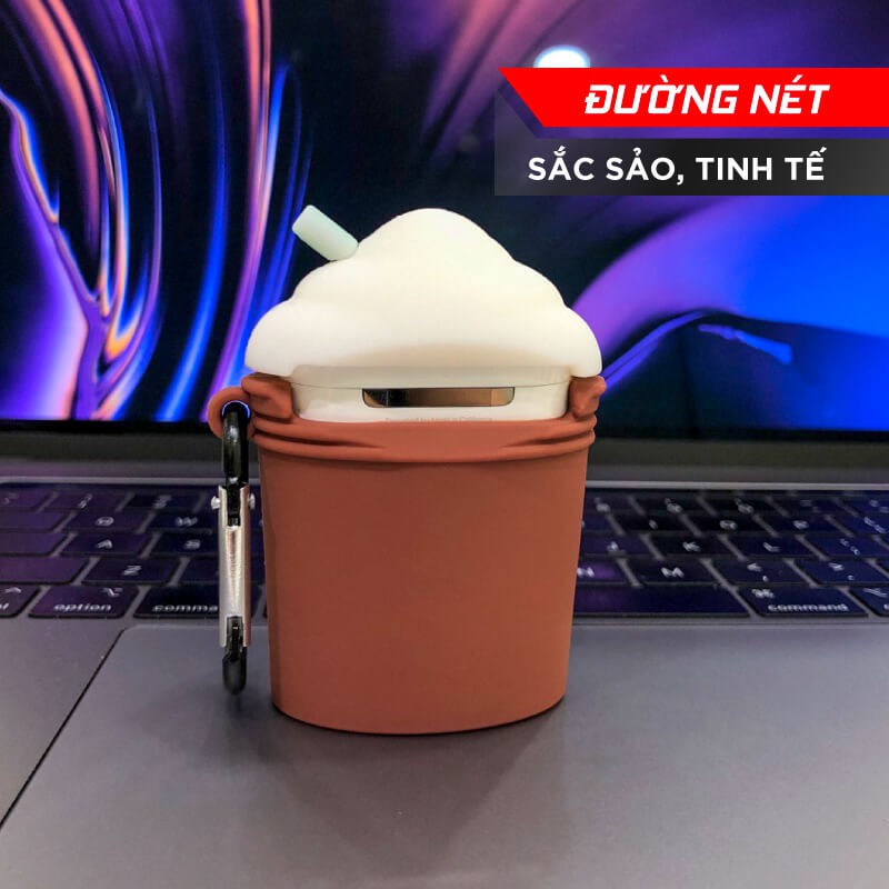 Hộp đựng bảo vệ tai nghe Airpods Case, tai nghe bluetooth, tai nghe chụp đầu, ốp airpod silicon hình Starbucks