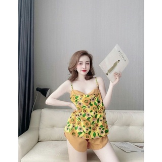 Đồ bộ dây lụa hàn phối kate