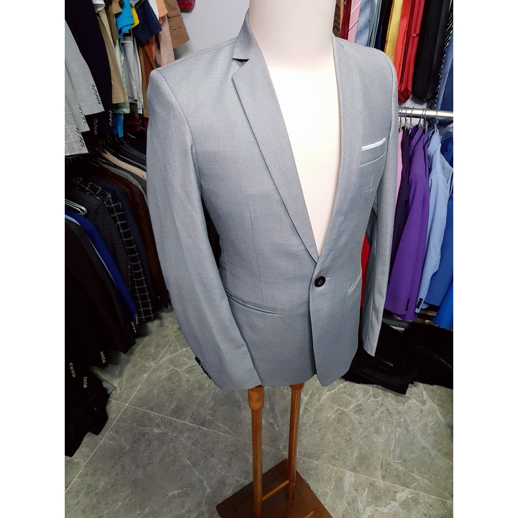 Bộ vest nam tông xám ghi form ôm body