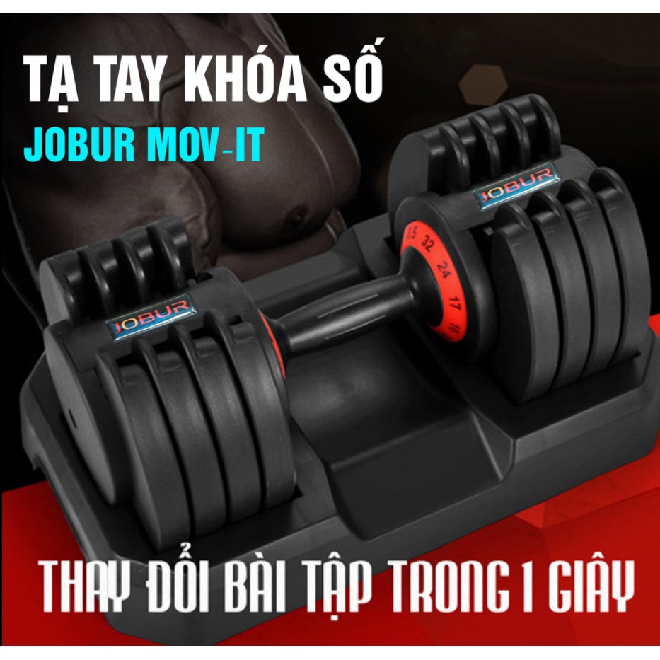 Tạ tay tạ đơn tháo lắp tại nhà Tạ sắt điều chỉnh 3kg 5kg 10kg 15kg 20kg 25kg có khay đựng - tặng 1 bình giữ nhiệt (Chữ)