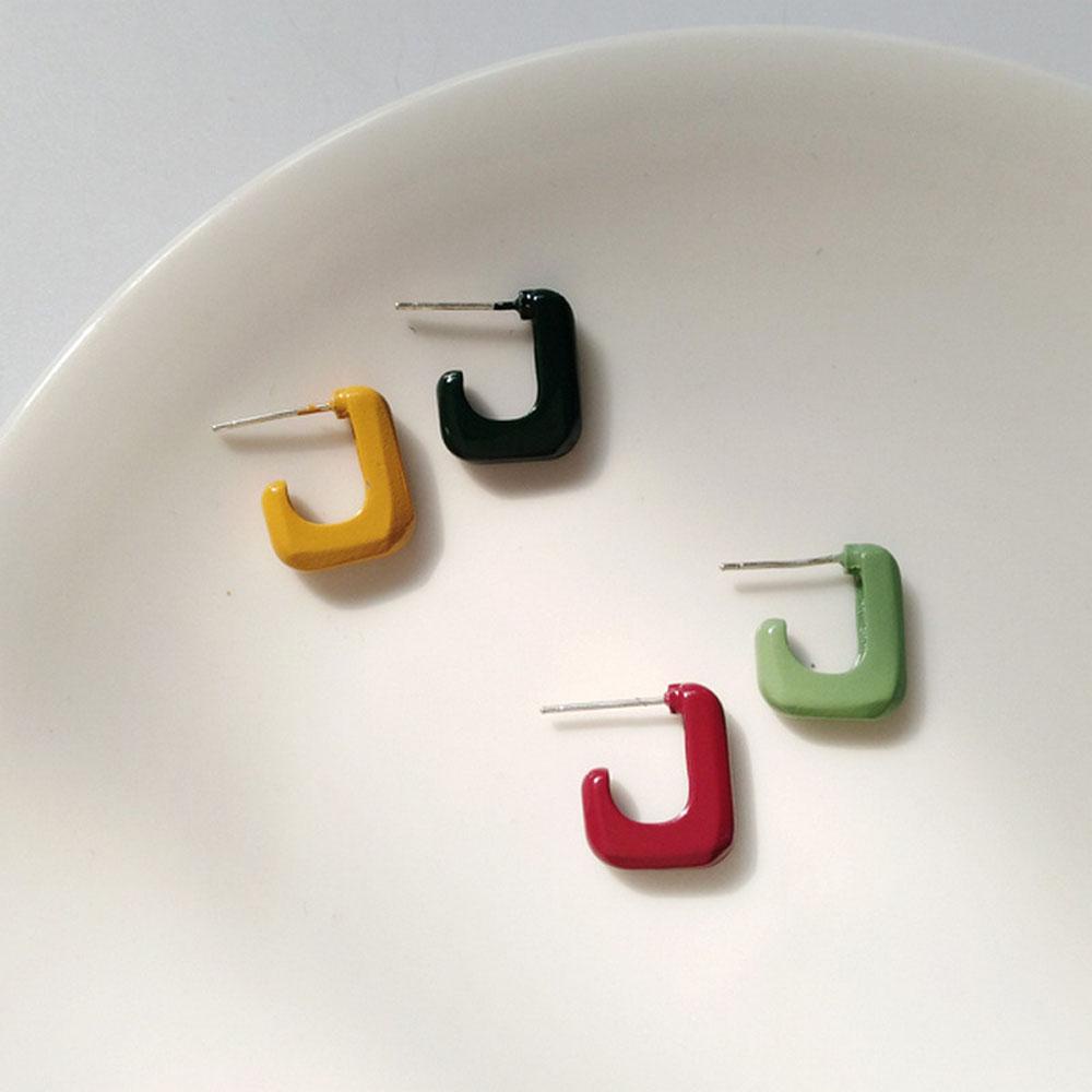 Khuyên Tai Hình Vuông Màu Kẹo Đơn Giản Thời Trang Phong Cách Hàn Quốc