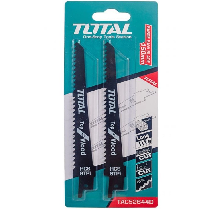 Total Bộ 2 lưỡi cưa gỗ cho máy cưa kiếm 150mm TAC52644D