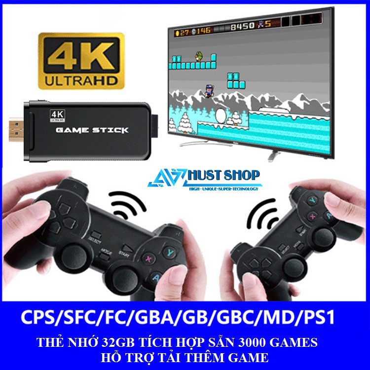 Máy game PlayStation1 Bluetooth 3000 Trò PS1 MAME Game Cổ Điển FULL HD 4K Phiên Bản 2020