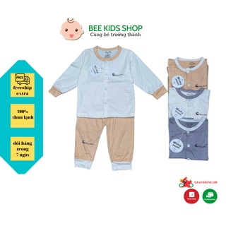 Bộ Thun lạnh dài tay Minkymom Bé Trai/ Bé Gái cúc cài giữa