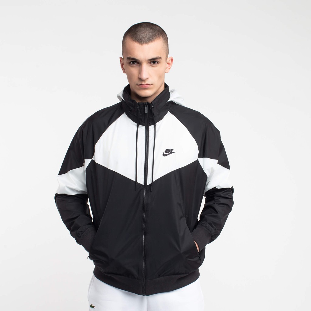 [HÀNG_CHÍNH_HÃNG] ÁO KHOÁC NIKE WINDBREAKER HOODED - ĐEN / TRẮNG