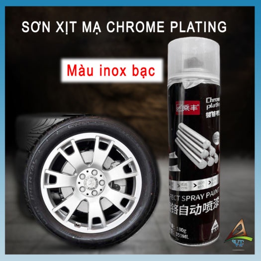 Sơn xịt mạ Platinum 350ml mạ bạc tráng gương sơn bóng màu inox chống ăn mòn bảo vệ bề mặt