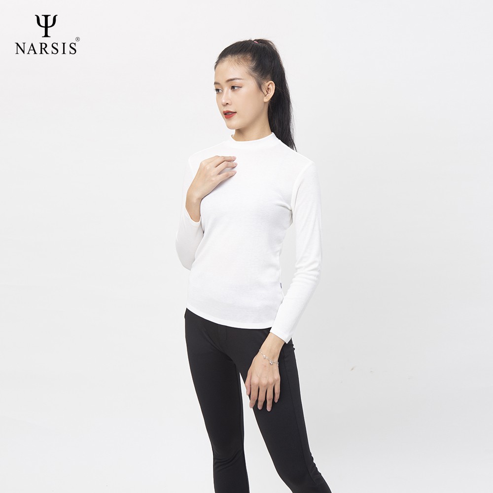 Áo thu đông nữ Narsis L0061 chất Cotton màu trắng
