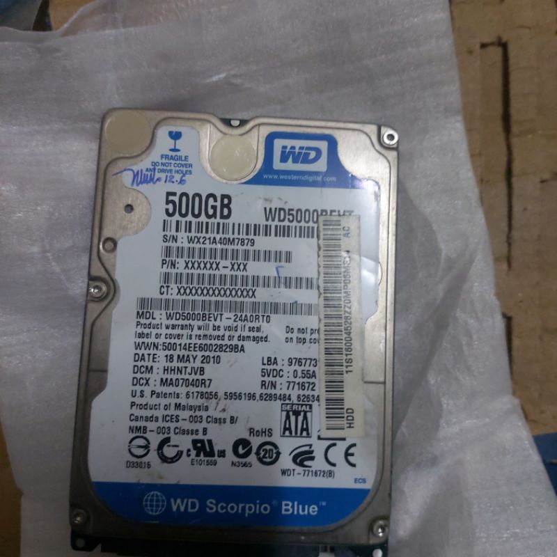 Ổ cứng HDD 500Gb WD 2.5&quot; đẹp tháo máy laptop good