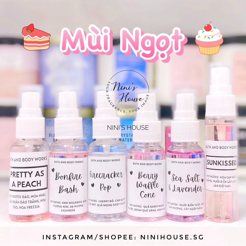 🌸Sample 30ml🌸 Xịt thơm toàn thân body mist BBW | Thế Giới Skin Care
