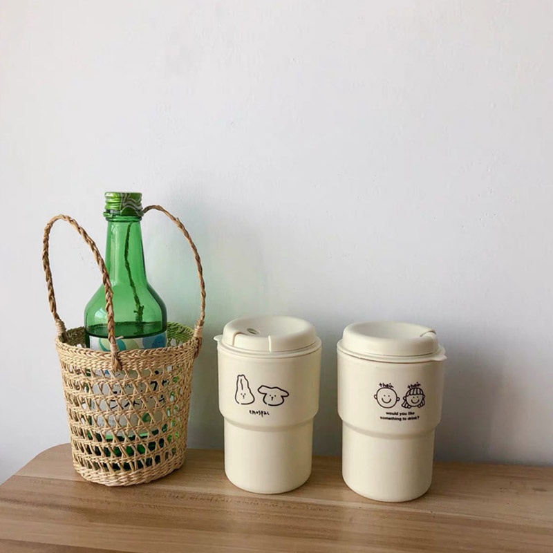 Ly Uống Cà Phê Họa Tiết Dễ Thương Xinh Xắn