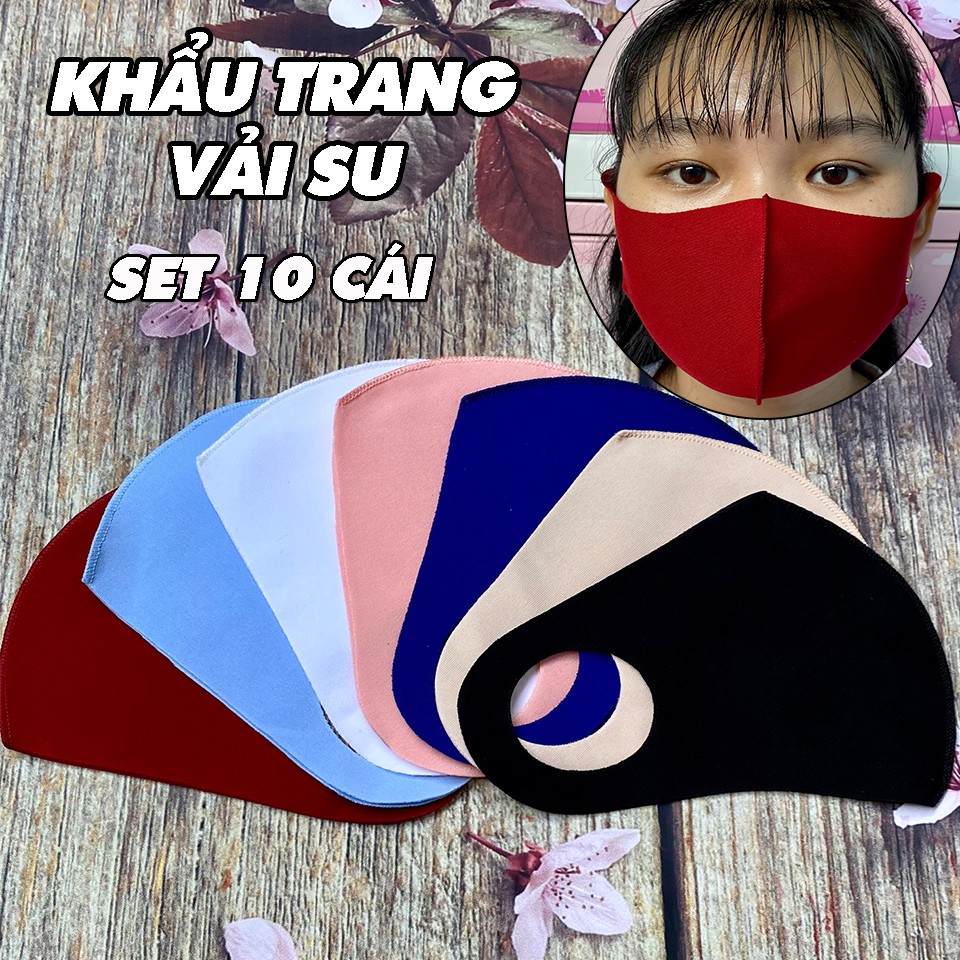 10 cái Khẩu trang 3D vải Su Polo Style bền đẹp, đeo êm tai, dễ thở, nam nữ đều đeo đẹp